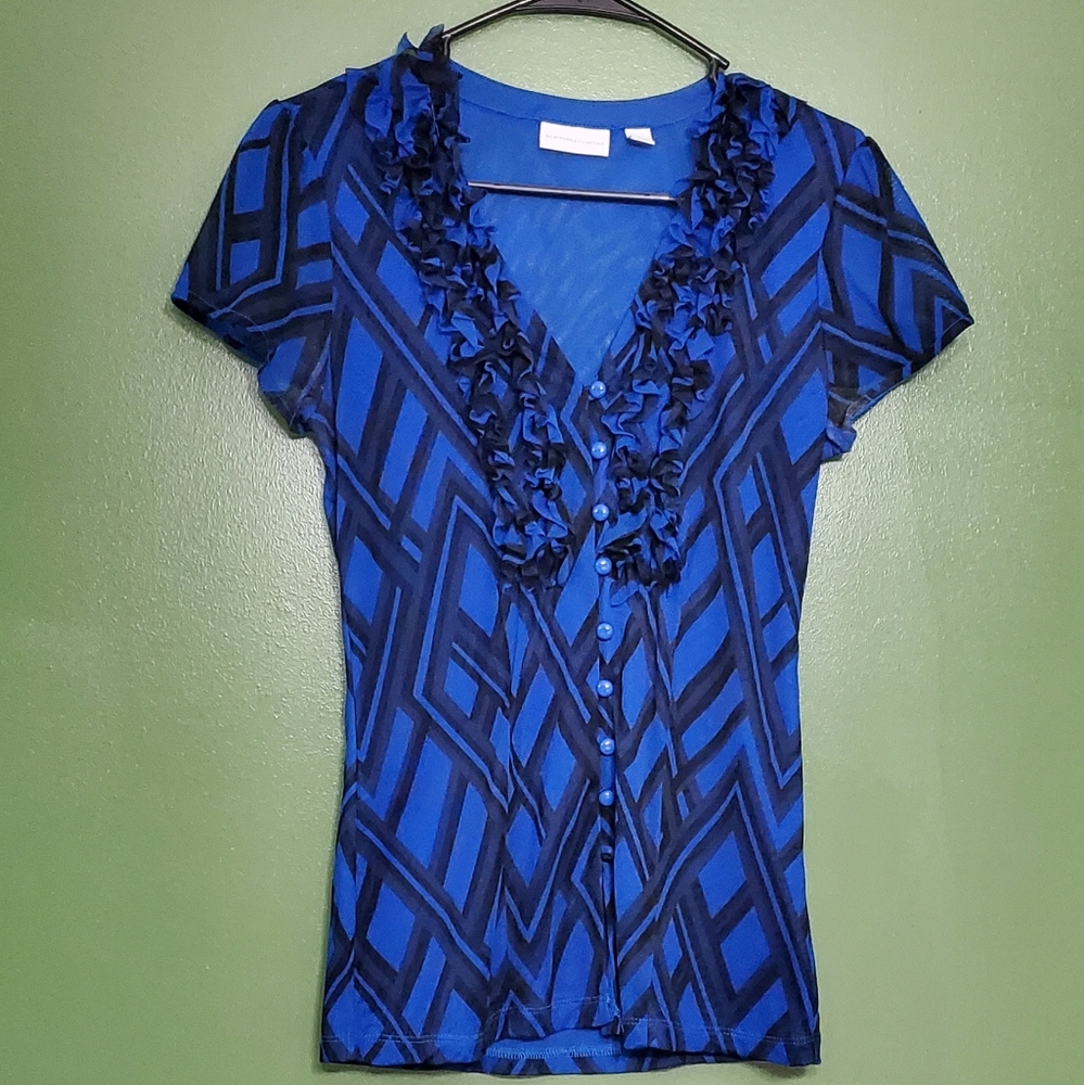 🚨3/$25🚨 New York & Company Blue Blouse Sz S